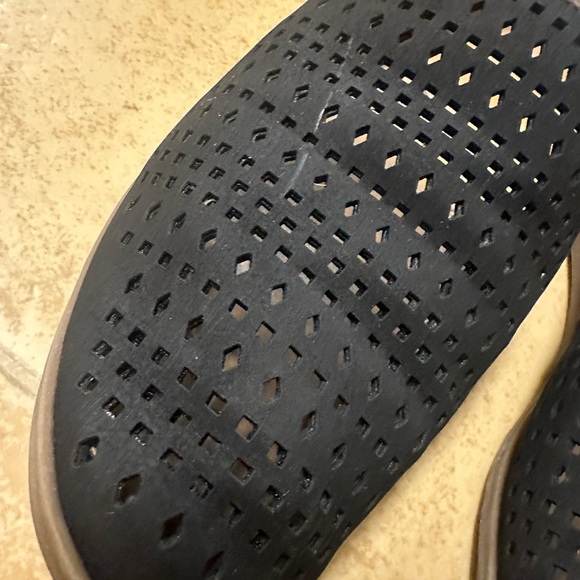 Franco Sarto Black Perforated Loafers - Picture 5 of 8